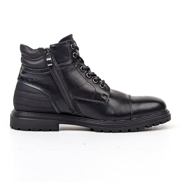 Tommy Hilfiger Men Oregon Black Faux Leather Combat Ankle Boots size 8 - Picture 5 of 10
